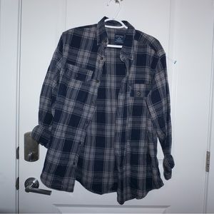 Blue plaid button down